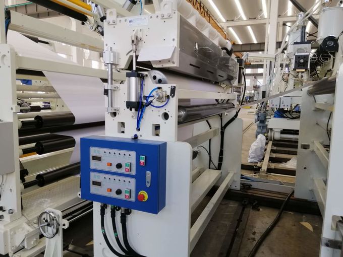 Paper - Plastic Packaging Paper Automatic Laminating Machine With Rapid Cooling System In White And Blue 0
