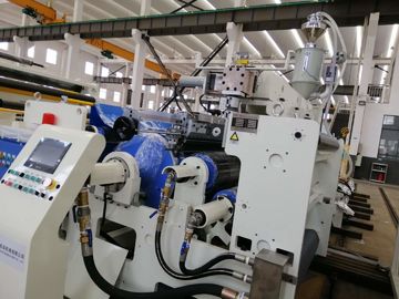 Flute Corrugated Board Automatic Extrusion Lamination Machine , High Speed Hot Lamination Machine In White and Blue