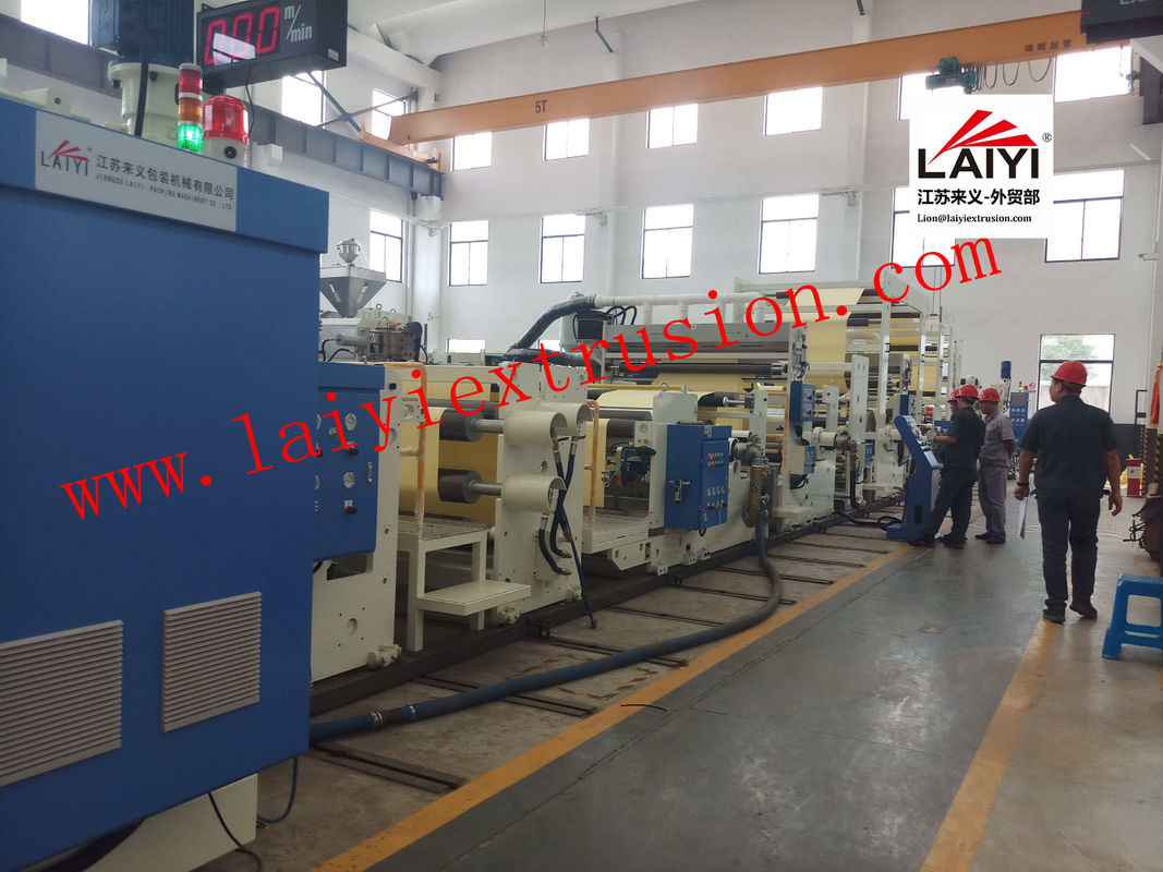 Automatic Hot Melt Plastic Lamination Machine with Rapid Cooling System in white and blue