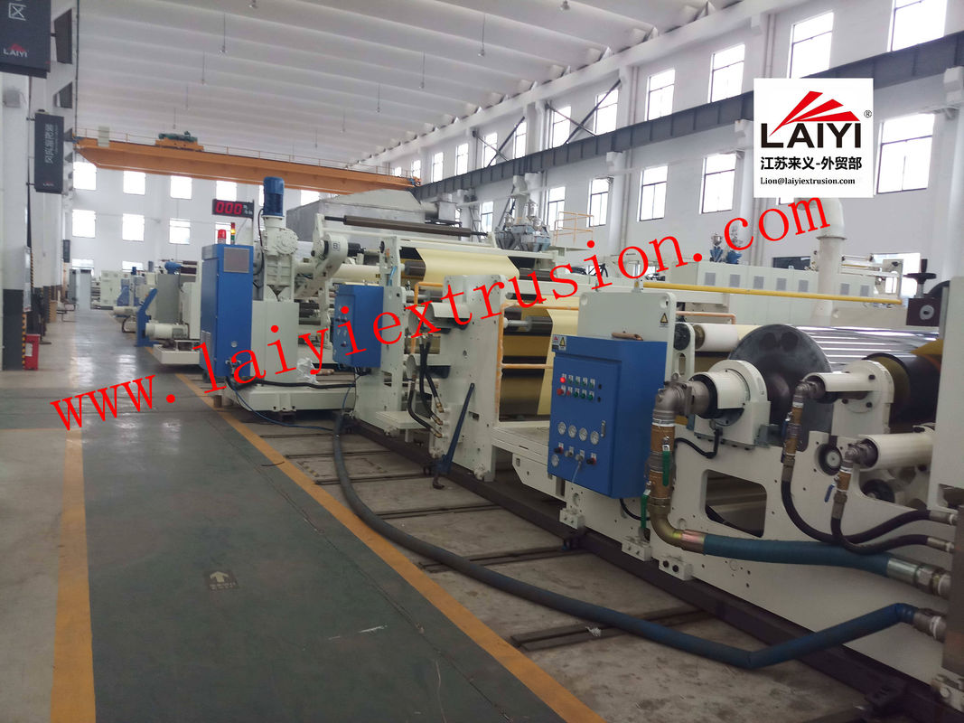 Automatic Hot Melt Plastic Lamination Machine with Rapid Cooling System in white and blue